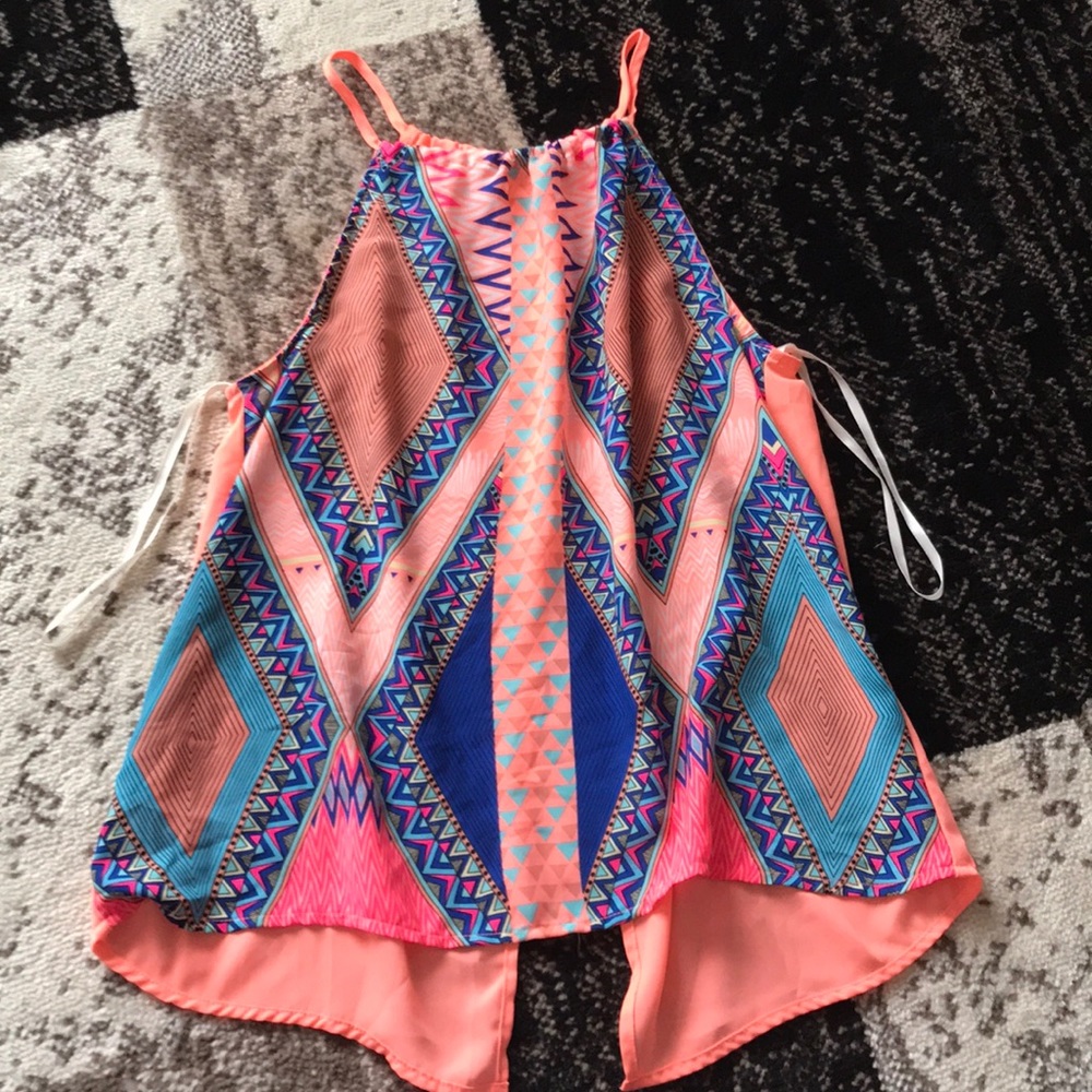 Neon colored opened back tank top